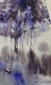 Arif Ansari, 7.4 x 11.4 inch, WaterColor on Paper, Landscape Painting, AC-AA-040